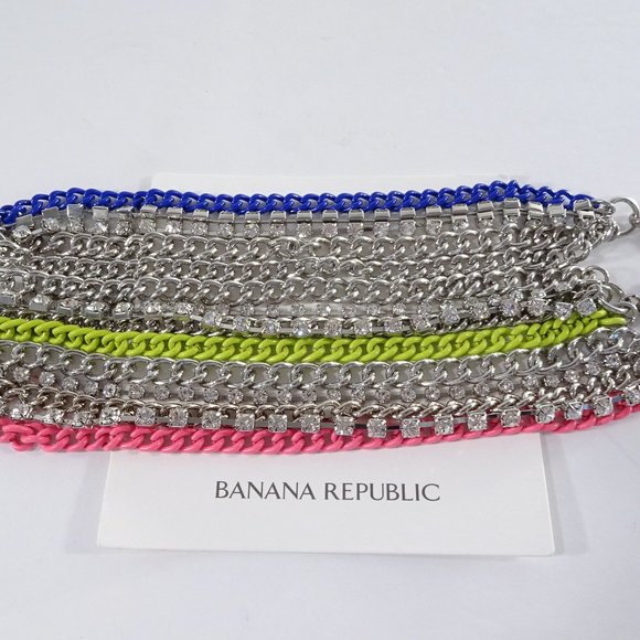 NWT Banana Republic Crystal Enamel Link Bracelet Set of 3 PCS NWT 135 - Picture 1 of 6
